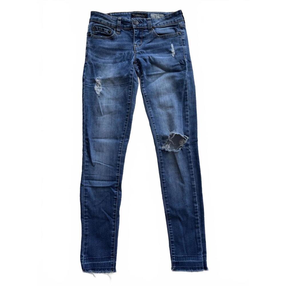 AEROPOSTALE High‎ Rise Distressed Jegging Girls SIze 0  Reg